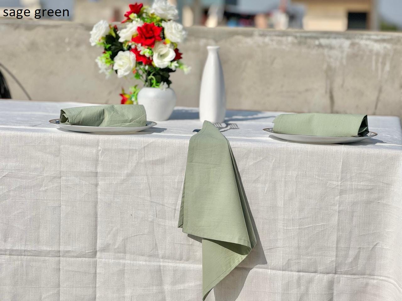 100 Pack Sage Green Napkins For Everyday Dinner And Wedding Table Napkin 100% Cotton Reusable Kitchen Napkin Zero Waste Cloth Napkins.