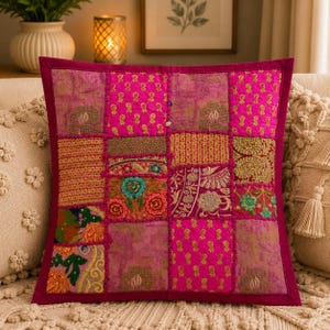 Vintage Sari Patchwork Kissenbezüge.