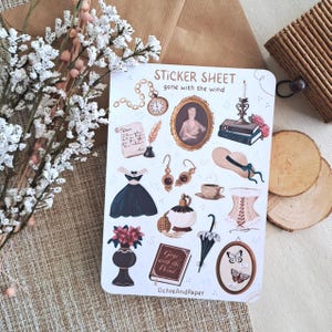Borta med vinden klistermärkesark – Journal Scrapbook klistermärken