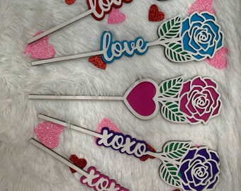 Regalo de rosas de San Valentín hecho a mano, rosa de madera
