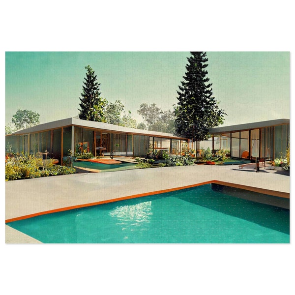 Mid Century Modern Home puzzle 500,1000 pcs.