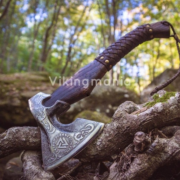 Customized VIKING Axe Hand forged Carbon steel hatchet tomahawk axe Best BOYFRIEND Gift For him Rare Nordic Battle Ready Axe Gift for GROOMS