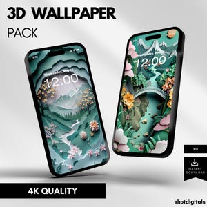 Stunning Japanese Nature Mountains 3D Realistic Phone Wallpaper, Majestic Japan Peaks Landscape Hyperrealistic iPhone Screens iOS