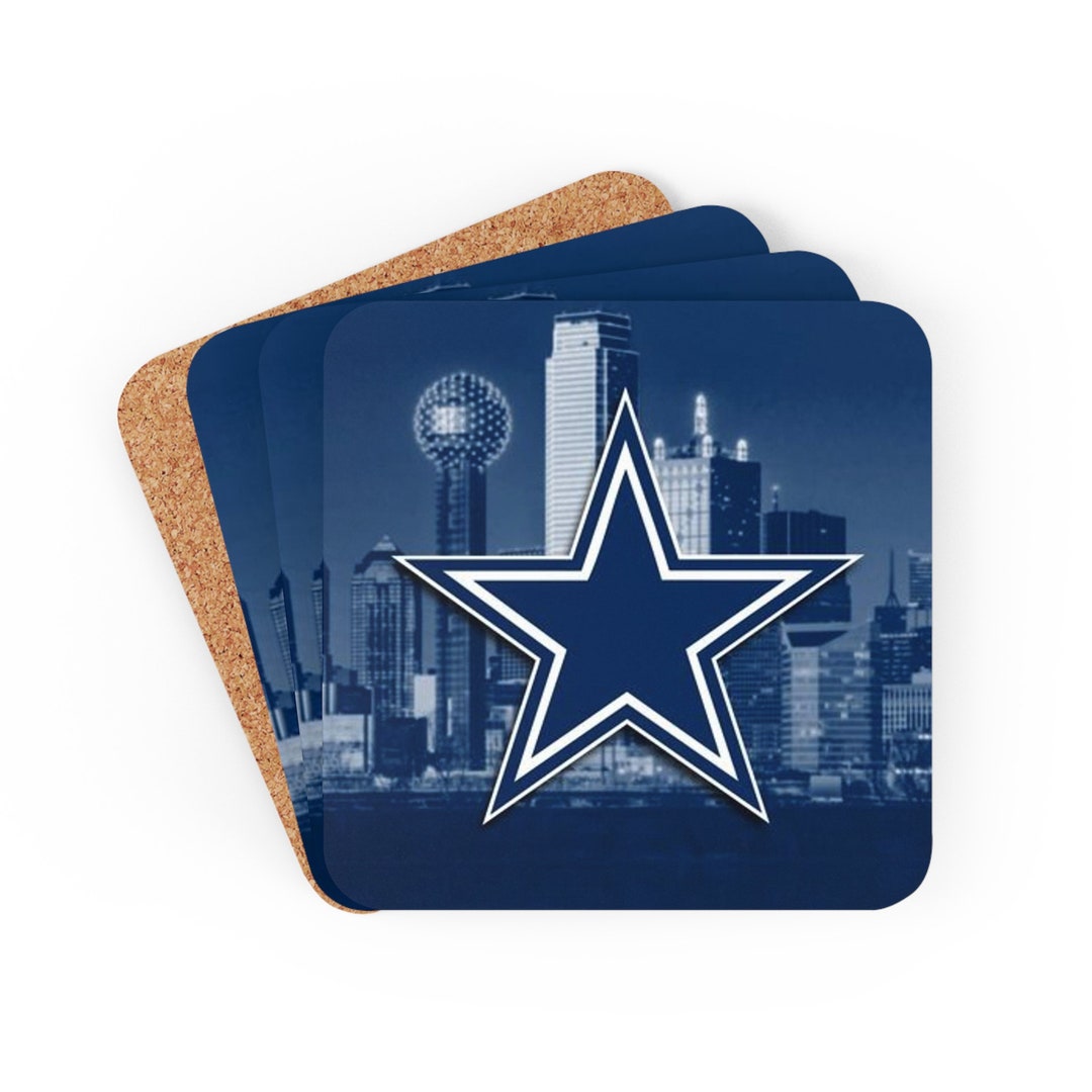 Dallas Cowboys Corkwood Coaster Set Dallas Cowboys Gift for Fan Dallas