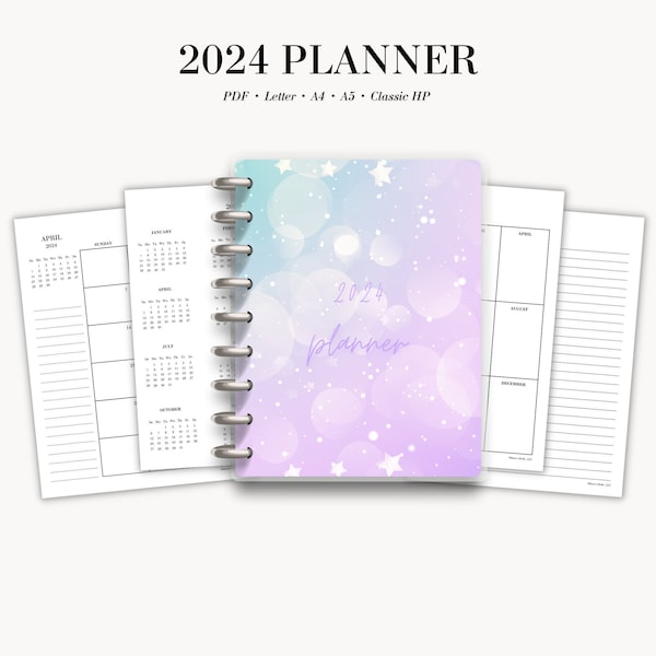 2024 Planner, Dated 2024 Planner, 2024 Monthly Calendar, Planner Refills, Printable Planner, Monthly Planner