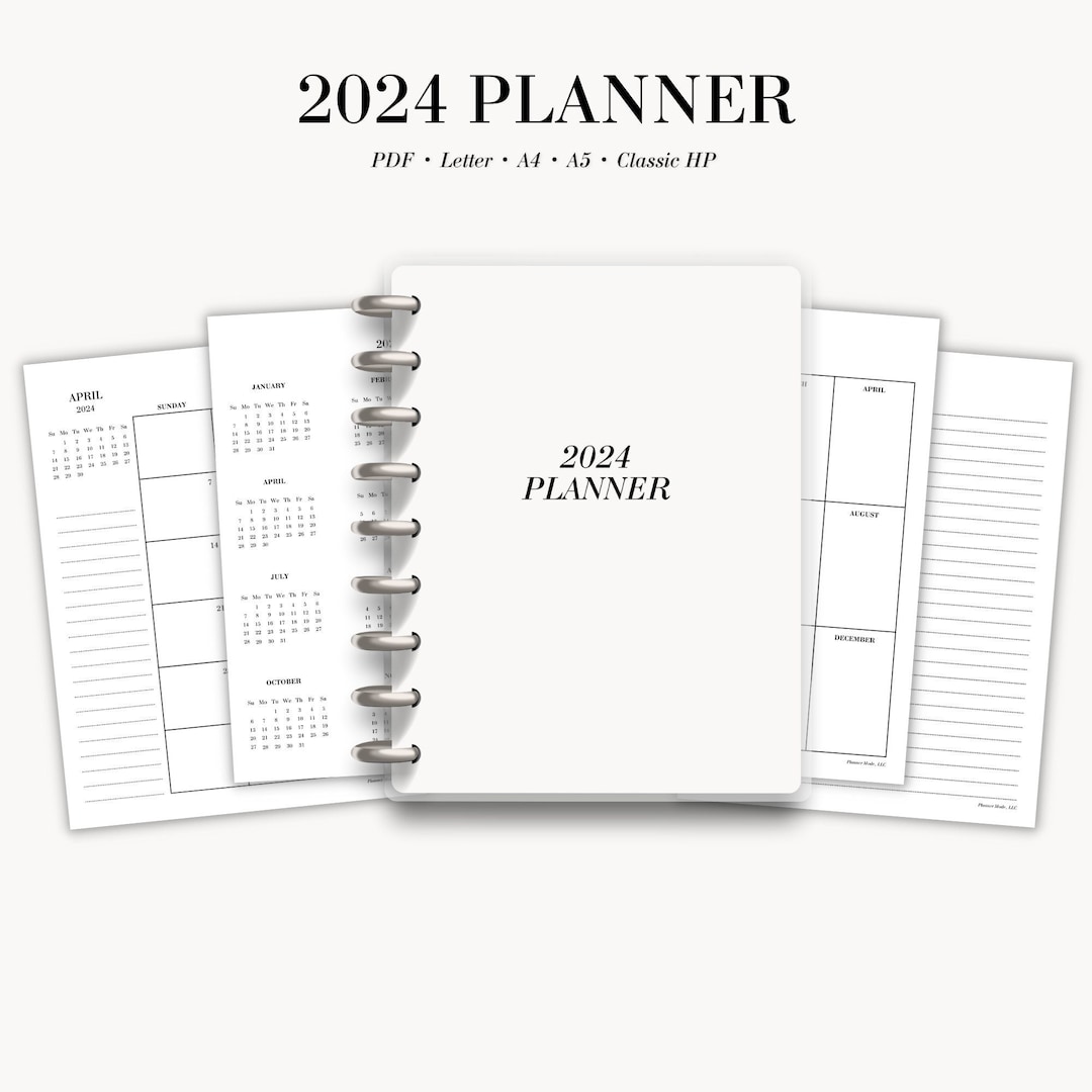 2024 Planner, Dated 2024 Calendar, Planner, 2024 Monthly Calendar