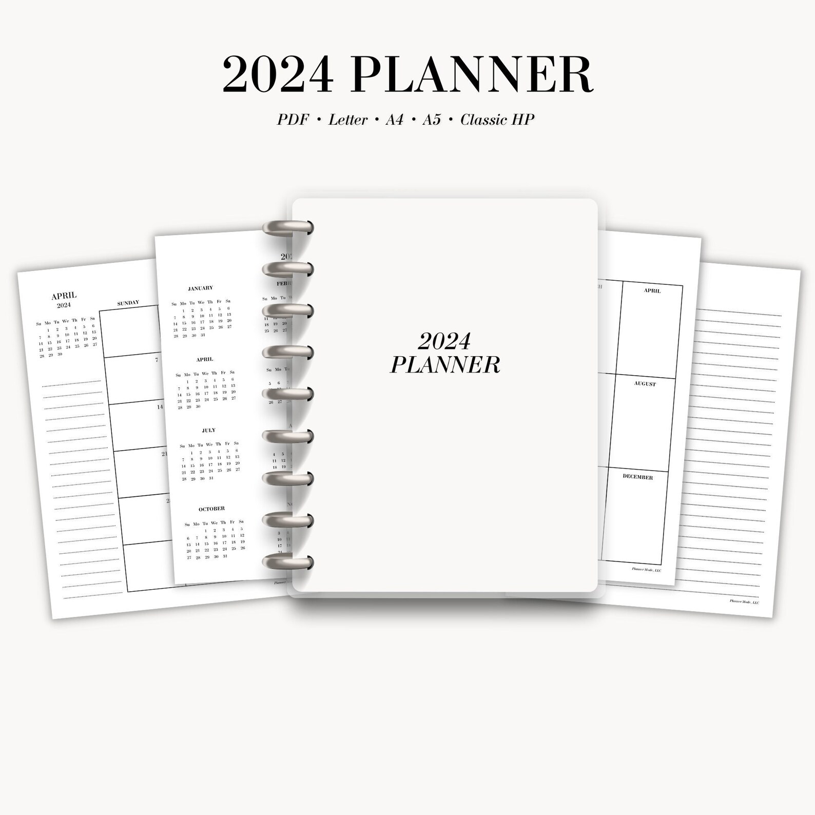 2024 Planner Dated 2024 Calendar Planner 2024 Monthly Etsy