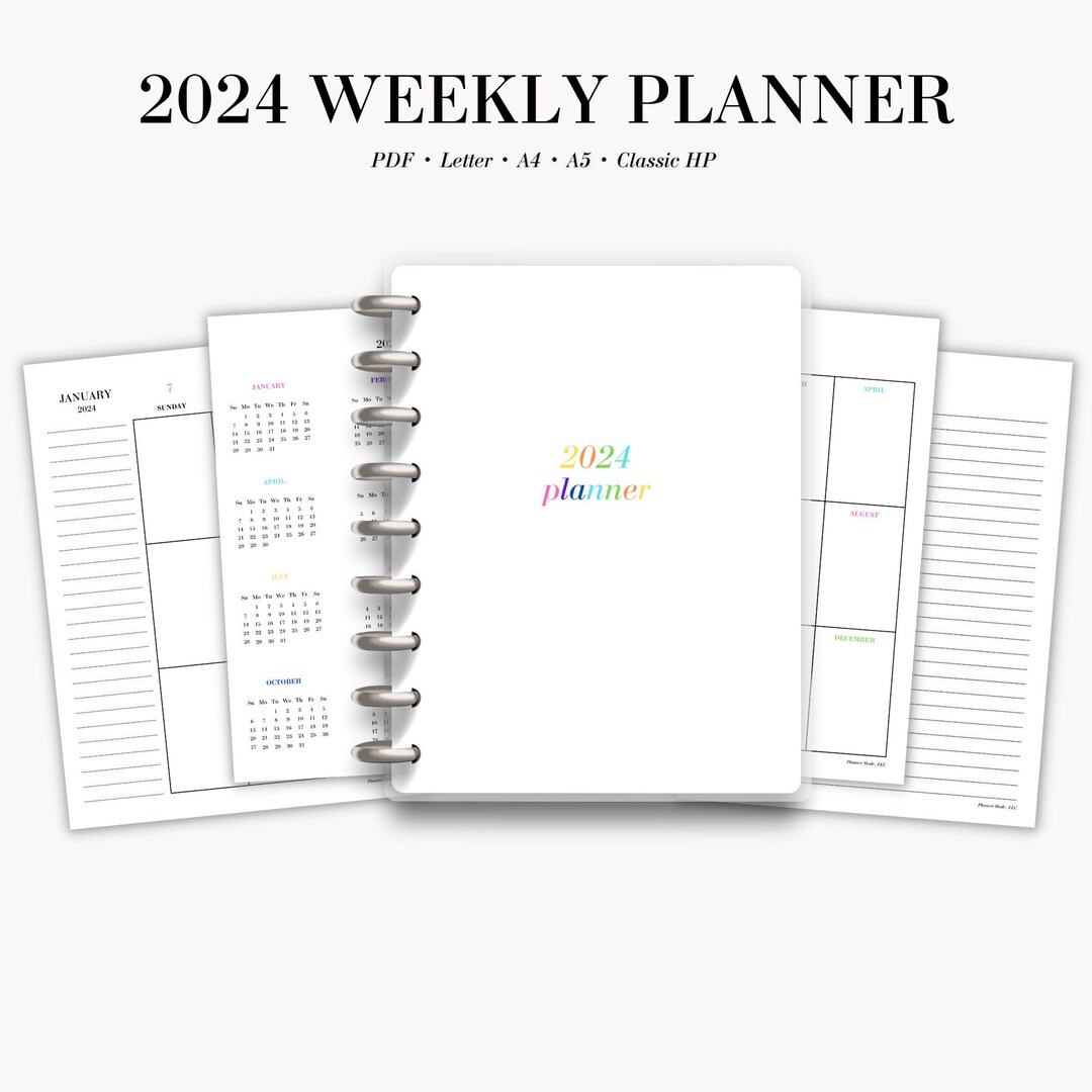 2024 Weekly Planner, Dated 2024 Planner, 2024 Weekly Calendar, Planner