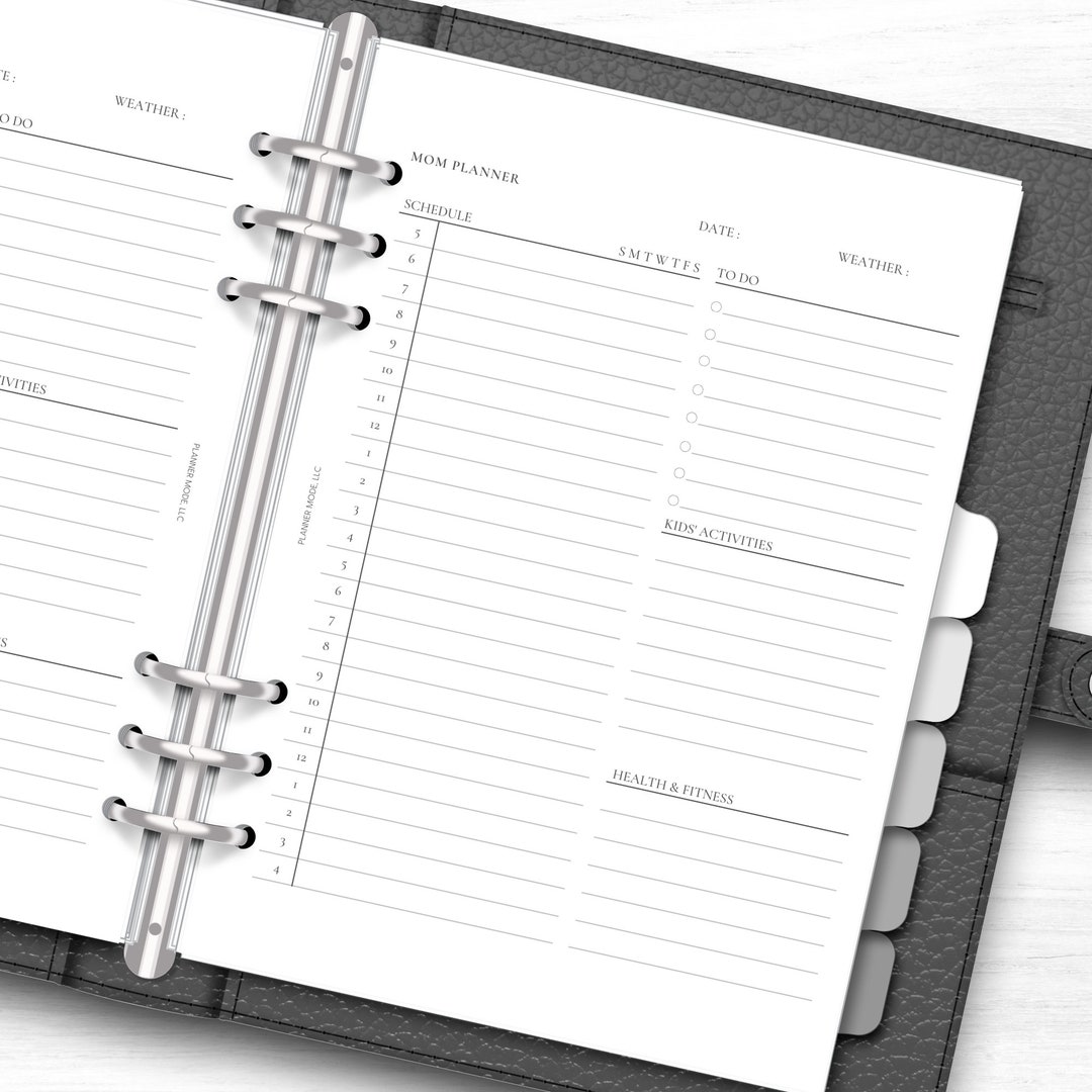 Mom Planner A5 Planner Etsy