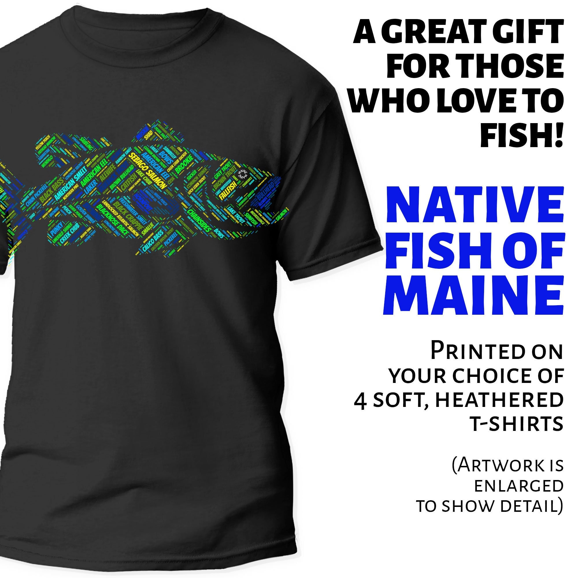 Native Maine Fish Shirt – Unisex Graphic Tee, Unique Gift for 