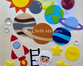Solar System Felt Board Story Set: Planets, Rocket, Astronaut