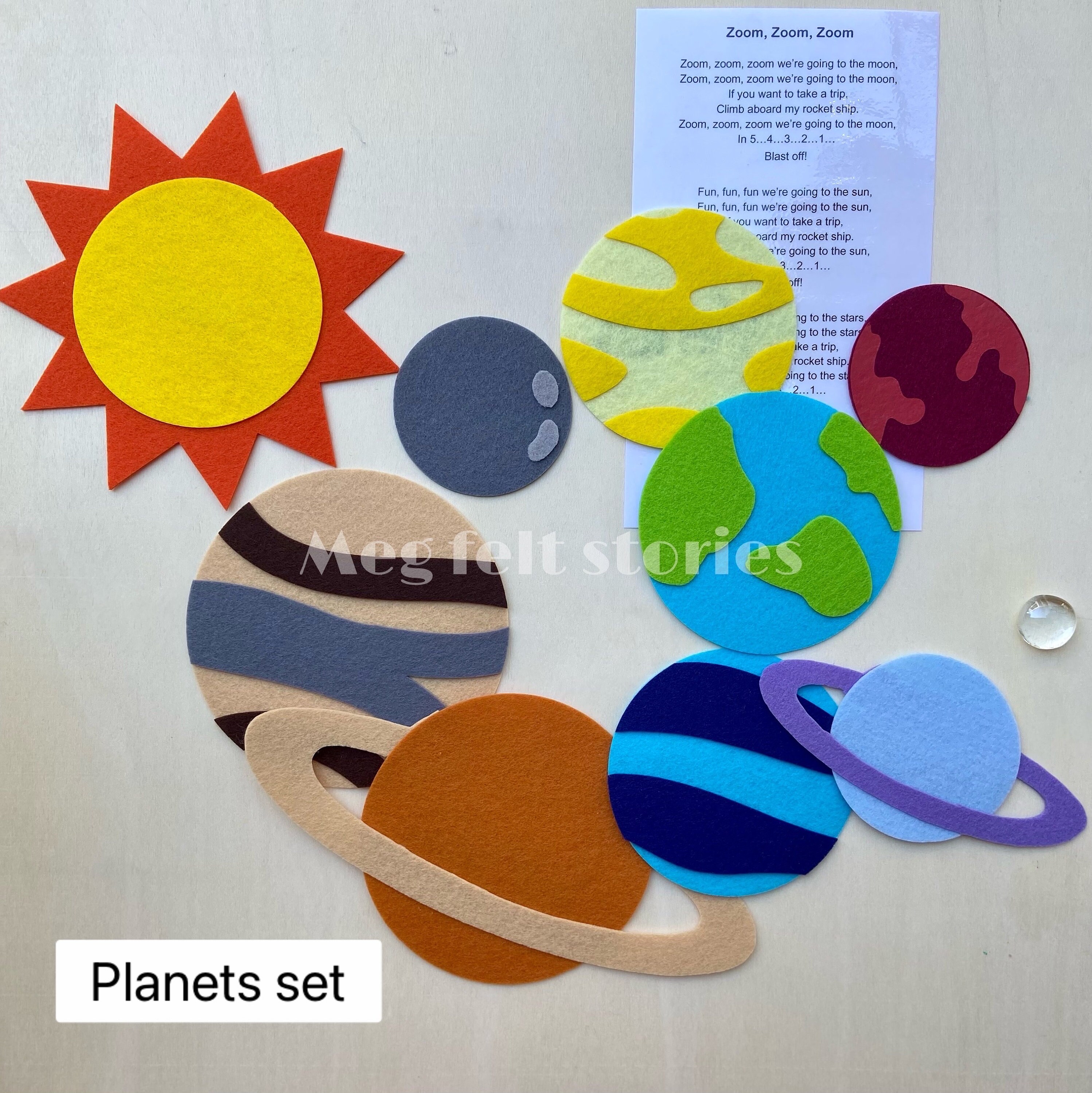 Solar System Felt Board Story Set: Planets, Rocket, Astronaut - Etsy