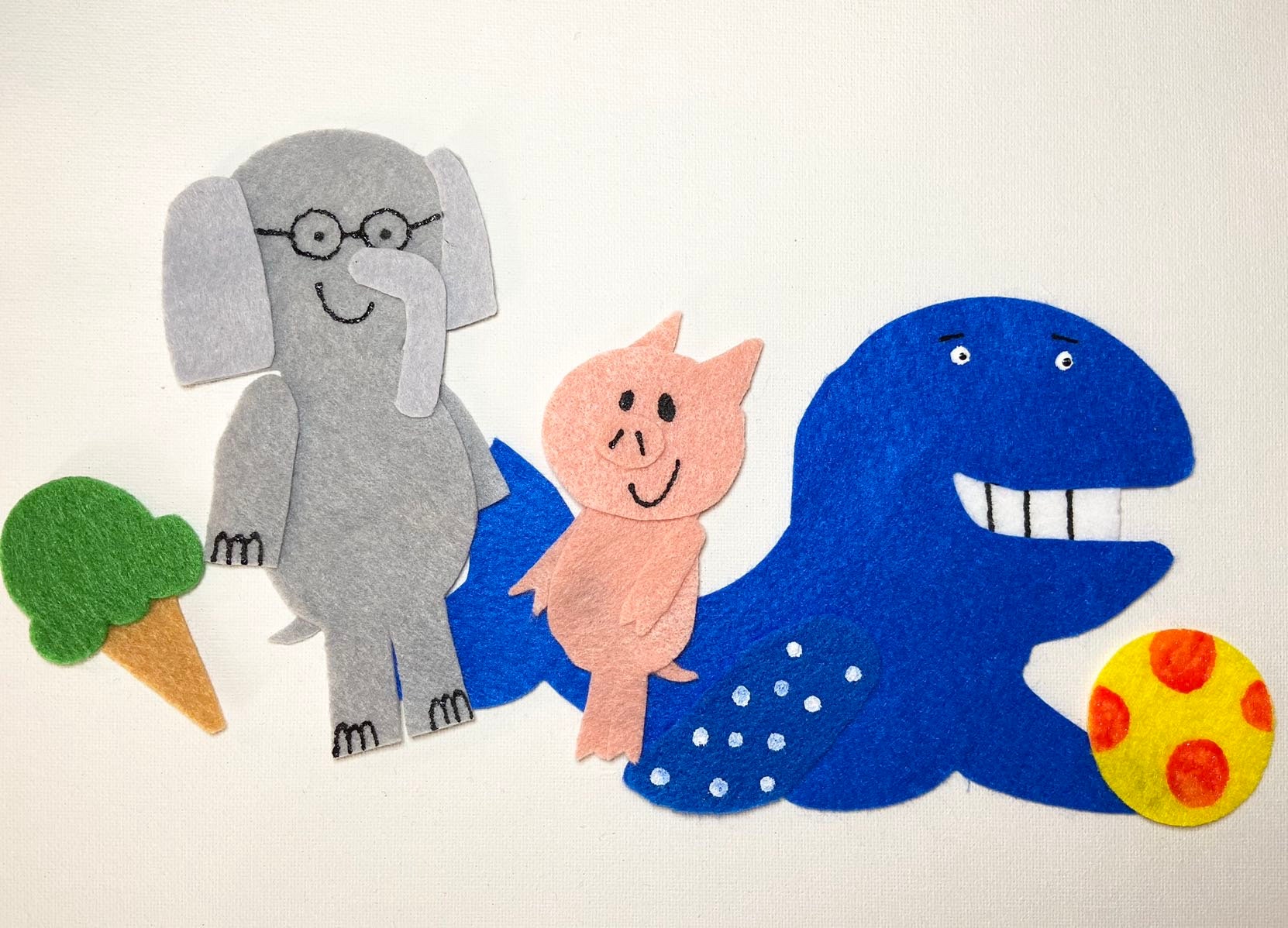 Mo Willems Felt Set, Felt Story, Flannel Board Story, Teacher Resource, Pigeon, Elephant and