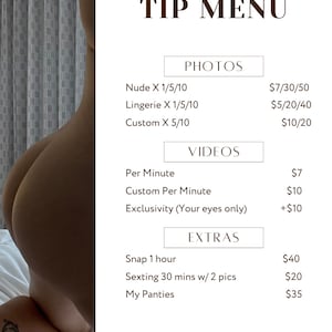 OnlyFans Tip Menu (Spicy Content) Fansly Tip Menu Digital Download Canva.
