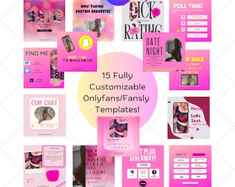 Onlyfans/Fansly Customizable Promotion Templates - Bundle of 15
