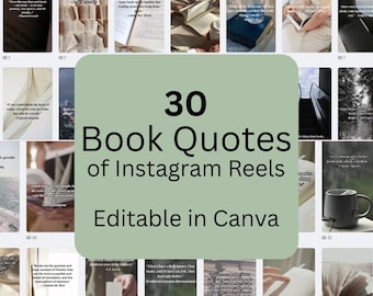 Bookstagram Templates Aesthetic Bookish Instagram Reels TikTok Videos Authors book lover marketing social media reels templates Canva Quotes