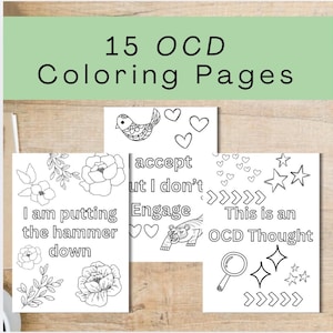 OCD Coloring pages, OCD Coping Tools, Coloring for OCD, Intrusive Thoughts and Anxiety Color in
