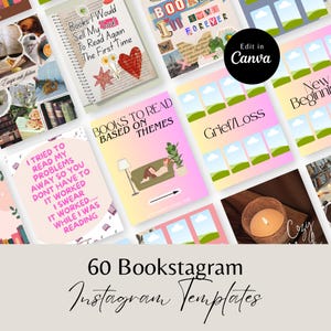 60 Bookstagram Instagram Editable Templates | Facebook Twitter for authors, Bookish Social Media Posts Author Templates, Bookish content
