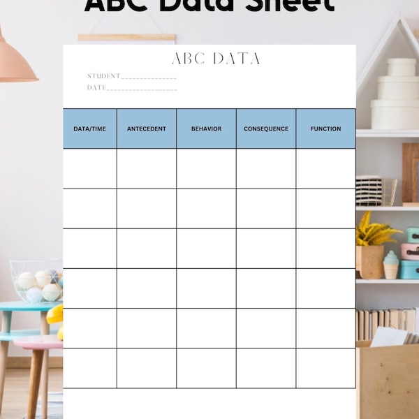 Abc Data Tracking Sheet - Etsy