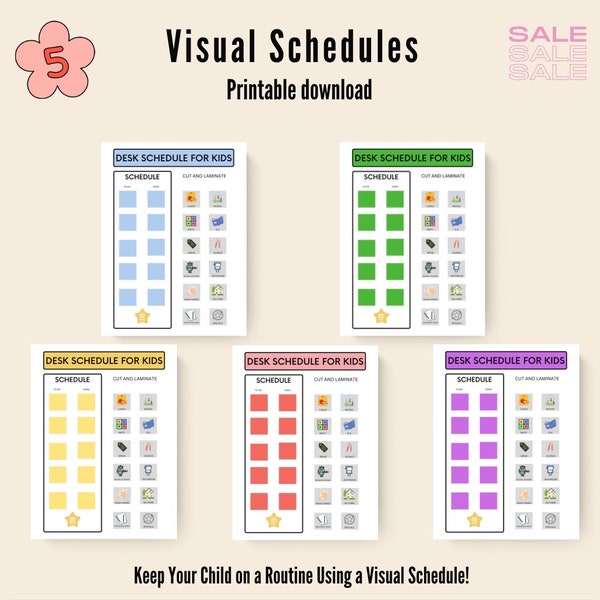 Printable Desk Schedule for Kids,  Help our Students Focus, Strategy Driven, Stay on Task and Keep them Focused, Calming Strategies,