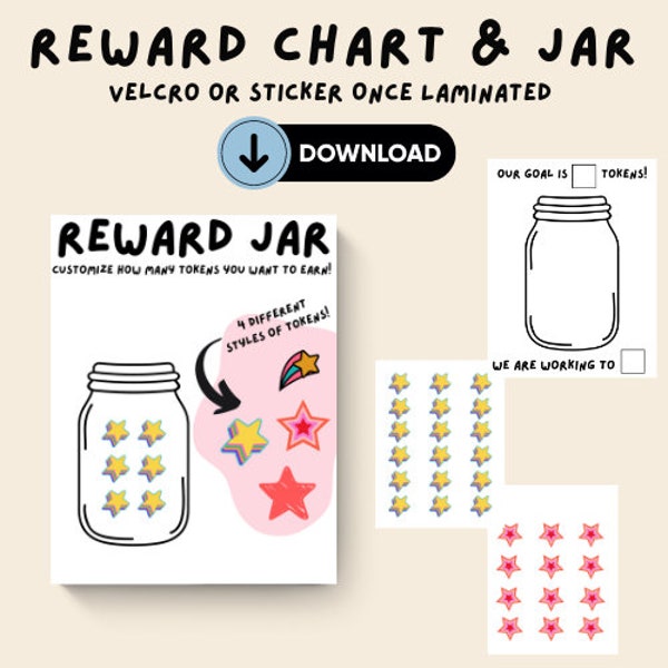 Printable Reward Chart for Kid Sticker Chart Positive Behavior Teen Reward System Classroom Homeschool Teach Resource Reward Jar