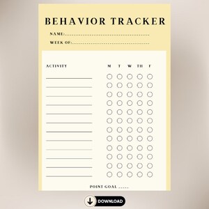 Printable Behavior Tracking Bundle Kids Behavior Chart Kids Reward ...