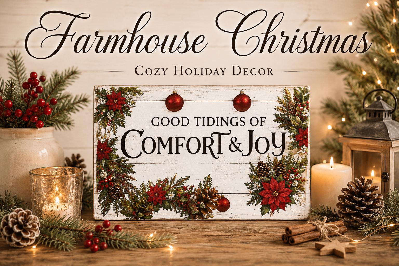 35 Stunning Christmas Fireplace Mantle Decor Ideas You'll Love: Festive Flair for Your Hearth 32 Good Tidings of Comfort & Joy Wood Sign - Christmas Decor -…