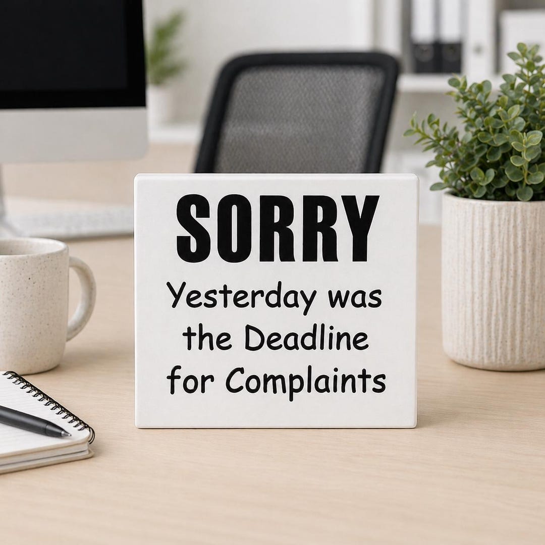 Funny Office Wood Sign - Sorry Yesterday Was the Deadline for ...