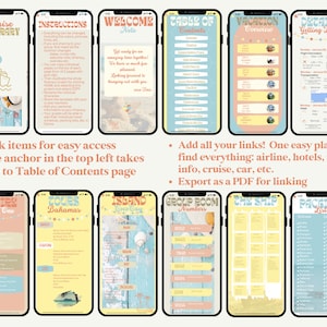 Cruise Travel Itinerary Template | Vintage Trip Planner | Digital Itinerary | Travel Itinerary Template | Travel Planner | Cruise Planner