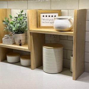 Adjustable Wood Kitchen Book Organizer Shelf