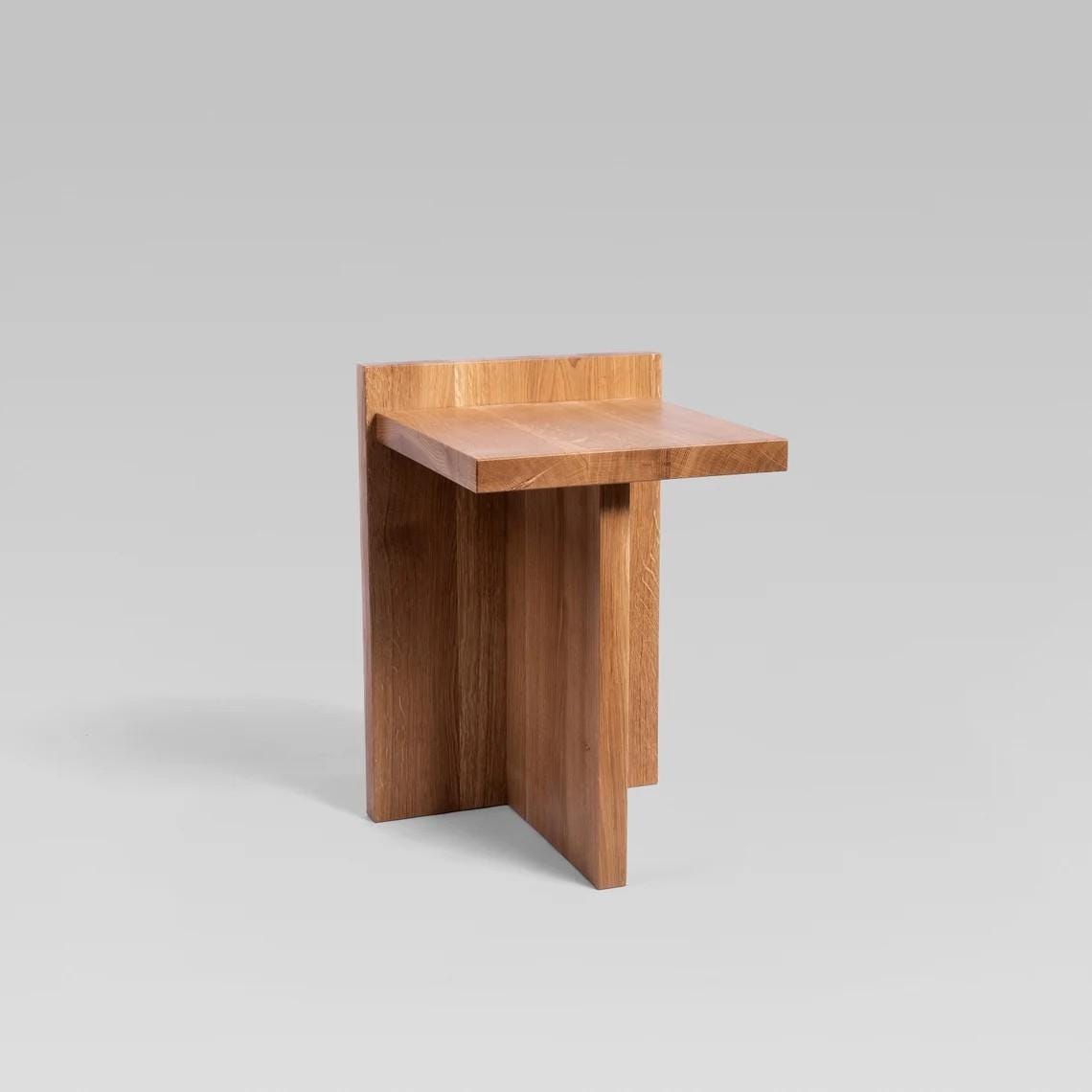 Oak Scandinavian Bedside Table: Small Solid Wood Nightstand