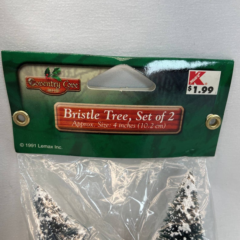 NIP Vintage Bristle Bottlebrush Trees 2pkgs 3 Total Snowy Snow