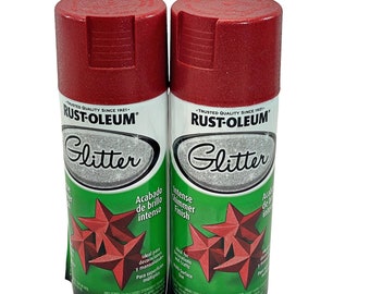 Lot Of 2 Cans Rust-Oleum Glitter 268045 Spray Paint Glitter Red 10.25 Oz  Each