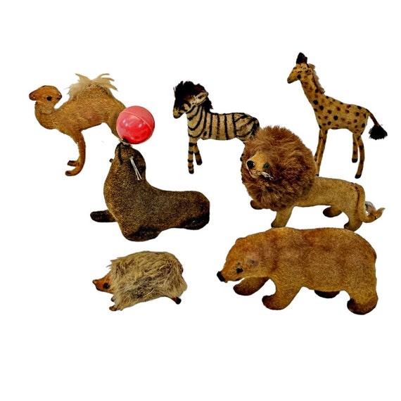 Vintage German Wagner Kunstlerschutz Flocked Mini Animal Lot Vintage German Wagner Kunstlerschutz Flocked Mini Animal Lot