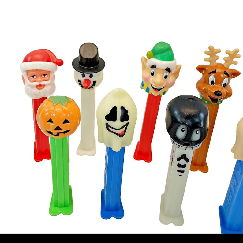 PEZ Candy Dispensers Lot of 13 Christmas Halloween Glow Etsy