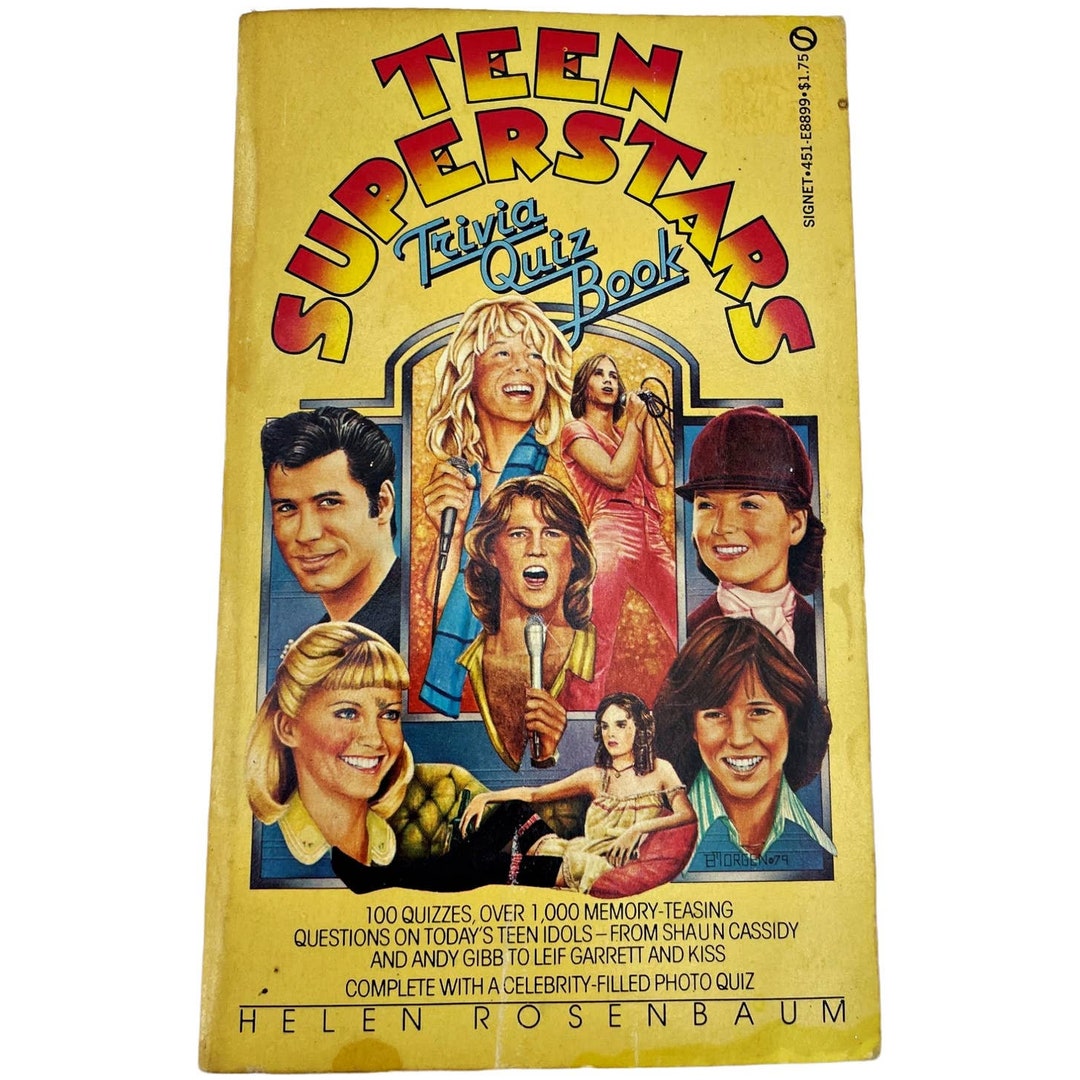 HTF RARE Teen Superstars Trivia Quiz Book 1979 Rosenbaum Signet 70's - Etsy