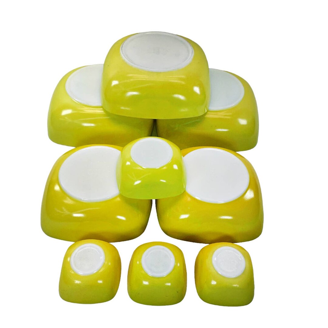 Pyrex 407 Vintage Large Lot Pyrex Square Nesting Mixing Bowls 525B 515B 410 407 ...