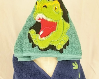 t-rex dinosaur hooded towel