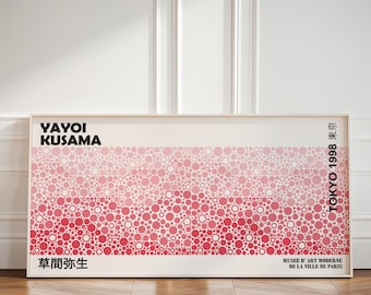 Yayoi Kusama Poster, Large Abstract Eclectic Wall Art Poster, Japanese Wall Art, Home Wall Decor, Modern Inspired Pink Gallery Wall Art
