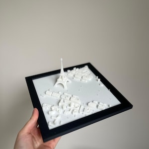 Paris 3D City Map | Modern Wall Art | Minimalist Skyline Decor | Handcrafted Paris Architectural Model | Unique Cityscape Gift Idea