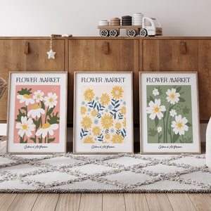 Set of 3 Flower Market Prints, Bestseller Poster Set, Exhibition Posters, Botanical Prints, Flower Print, Floral Boho Wall Art Poster Prints