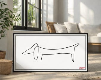Picasso Poster Line Art Posters, Sausage Dog Picasso Art Print Set, Dachshund Dog Drawing, Dog Lover Gift, Sausage Dog Drawing