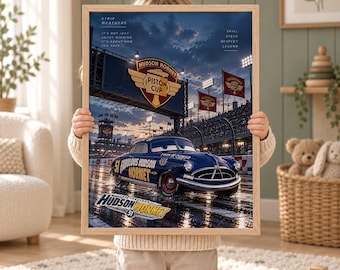 Cars Movie Poster - Piston Cup - Disneyland Home - Piston Cup - Lightning Radiator Springs Poster