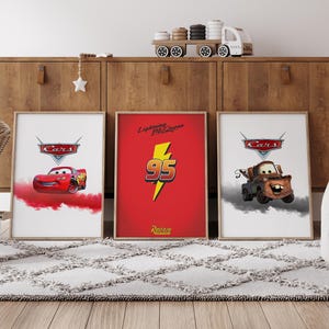 Set di 3 poster del film - Cars - Piston Cup - Disneyland Home - Piston Cup - Lightning Radiator Springs Poster,