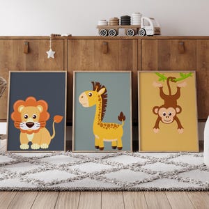 Animal Nursery Decor, Safari Nursery Wall Prints, Jungle Animals, Boho Nursery Prints, Earth Colors, Nursery Art, Animal Prints