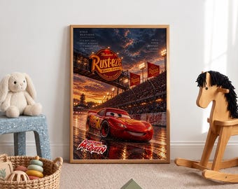 Cars Movie Poster - Piston Cup - Disneyland Home - Piston Cup - Lightning Radiator Springs Poster