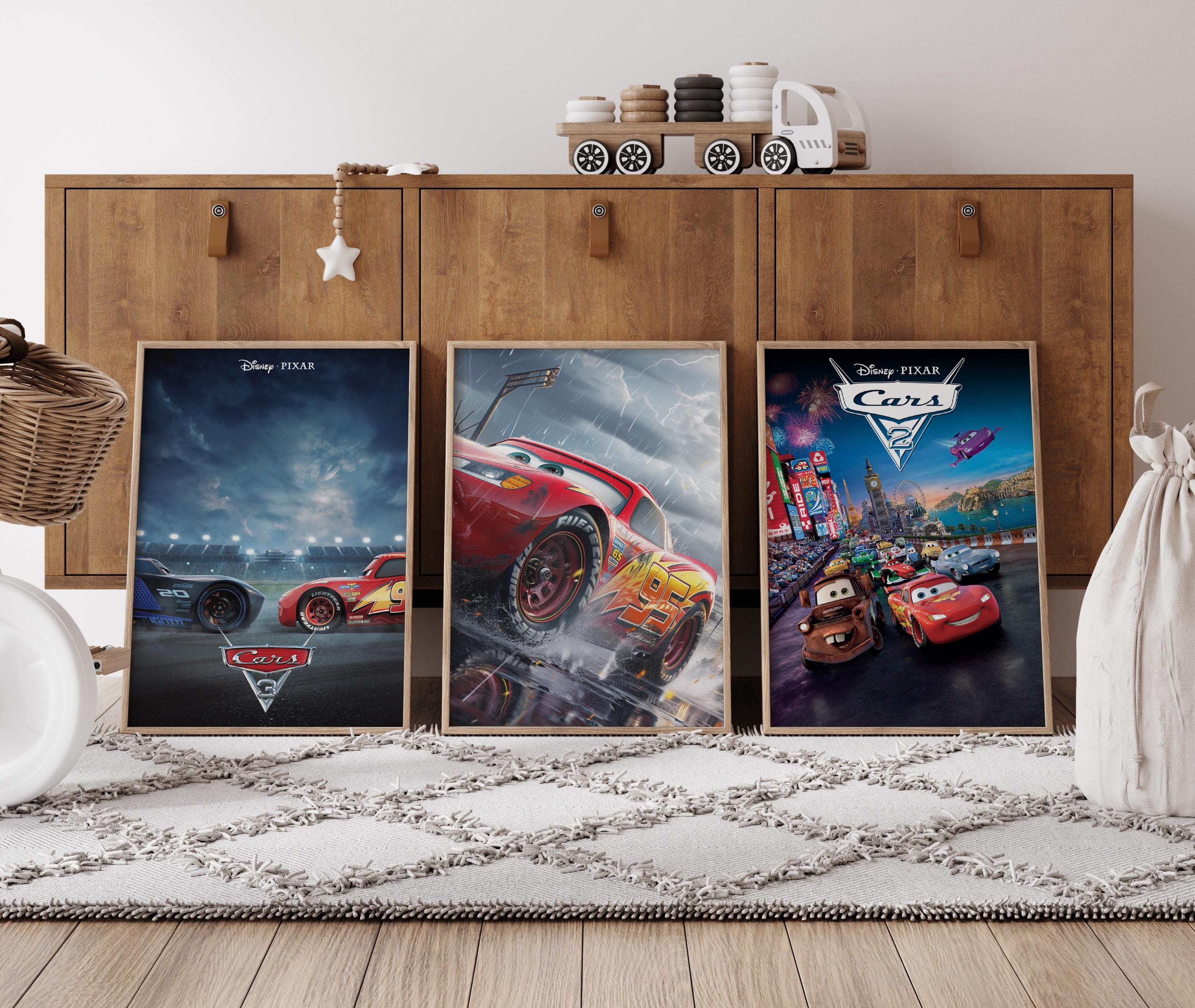 Set of 3 Movie Poster - Cars Movie Poster - Piston Cup - Disneyland