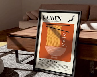 Japanese Ramen Print Poster, Ramen Lover Club Art Print, Ramen Kitchen Art, Dinner Table Print, Hand Drawn Food Art Print, Trendy Wall Art,