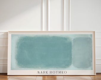Mark Rothko Turquoise Poster, Large Horizontal Wall Art, Panoramic Wall Art, Home Decor, , Modern Abstract Gallery Art Print