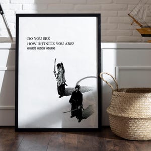 Vagabond Miyamoto Musashi, stampa artistica da parete, pannelli estetici manga, stampa giapponese, poster giapponese, idea regalo minimalista per fan degli anime